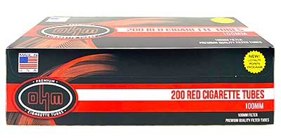100mm cigarette Ohm Tube Red 100 200ct Single Box — Wholesale Ohm 100mm 100mm cigarette Ohm Tube Red 100 200ct Single Box — Wholesale Ohm 100mm