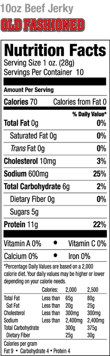 Old Trapper Old Fashioned Beef Jerky 10 Ounce Bag Wholesale