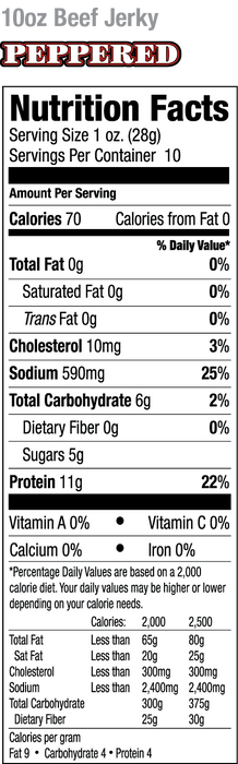 Old Trapper Peppered Beef Jerky 10 Ounce Bag Wholesale