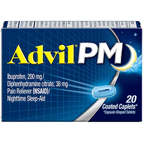 Advil PM Pain Reliever Night Time Sleep Aid Ibuprofen Diphenhydramine Caplet 20c