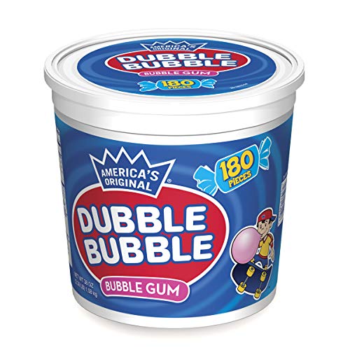 Dubble Bubble Twist Wrapped Bubble Gum, King Size Pieces,180-Count Tub
