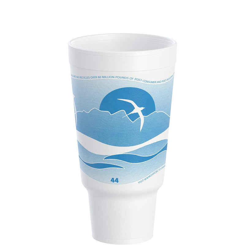 Dart 44AJ32 44 oz. Insulated Foam Cup, PET, Horizon Blue (Pack of 300)