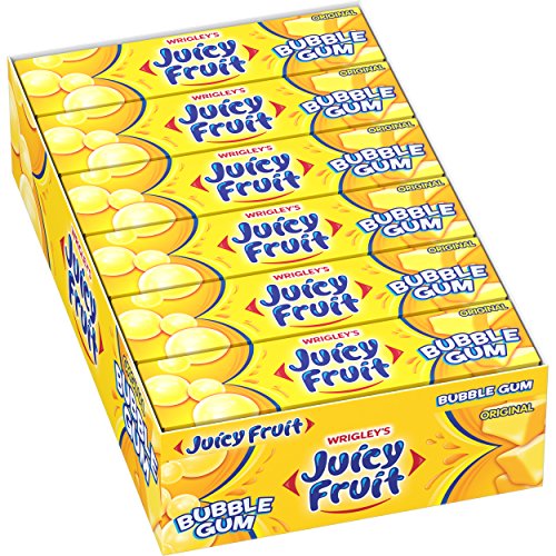 JUICY FRUIT Original Bubble Chewing Gum, 5 piece pack (18 Packs)