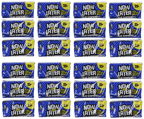 Now & Later Blue Raspberry Flavored Chewy Candy 24-Pack Wholesale Tray