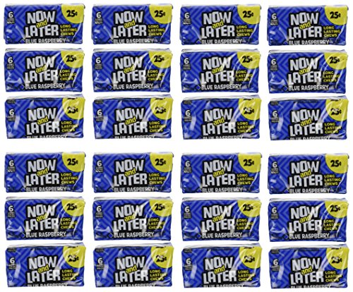 Now and Later Blue Raspberry Flavored Candy 6-Piece Bars (24-Pack)