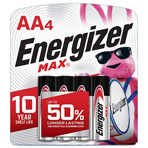 Energizer AA Batteries (4 Count), Double A Max Alkaline Battery