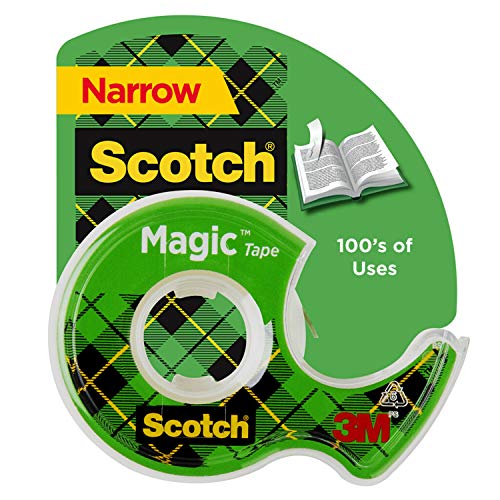 Scotch Magic Tape, 1 Roll, Numerous Applications, Invisible, Engineered for Repairing, 1/2 x 450 Inches, Dispensered (104)