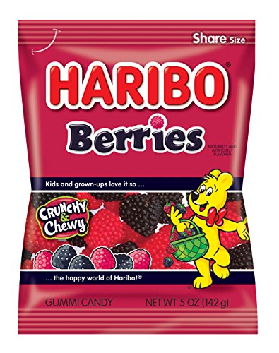 Haribo Gummi Candy, Berries, 5-Ounce Bags
