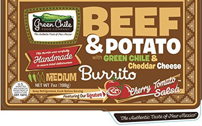 Green Chile Food Company, Beef with Potato/Green Chile/Cheddar Burrito, 7 oz, (12 count)