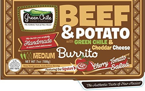 Green Chile Food Company Beef with Potato Green Chile Cheddar Burrito 7 Ounce 12 Count Wholesale