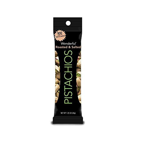 Wonderful Pistachios Roasted and Salted Pistachio 1.25 Ounce (Pack of 12)