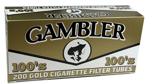 Gambler Gold/Light 100mm Size RYO Cigarette Tubes 200 Count Per Box Box (Pack of 5)