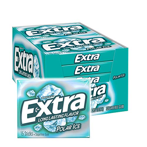 EXTRA Polar Ice Sugar Free Chewing Gum, 15 pieces (10 Pack)