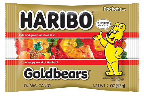 Haribo Gummi Candy, Goldbears, 2 Ounce, Pack of 24