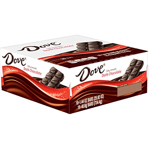 Dove Dark Chocolate Singles Size Candy Bar 1.44-Ounce Bar 18-Count Box