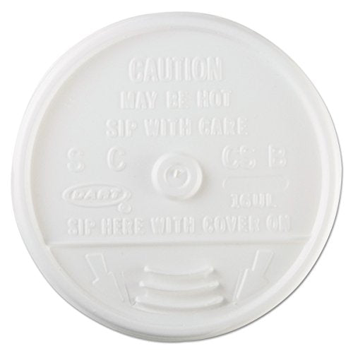 Dart 16UL White Sip-Thru Plastic Lid For Hot/Cold Foam Cup