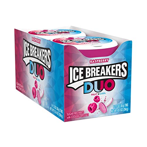 ICE BREAKERS Duo Sugar Free Mints, Raspberry, 1.3 Ounce (Pack of 8)