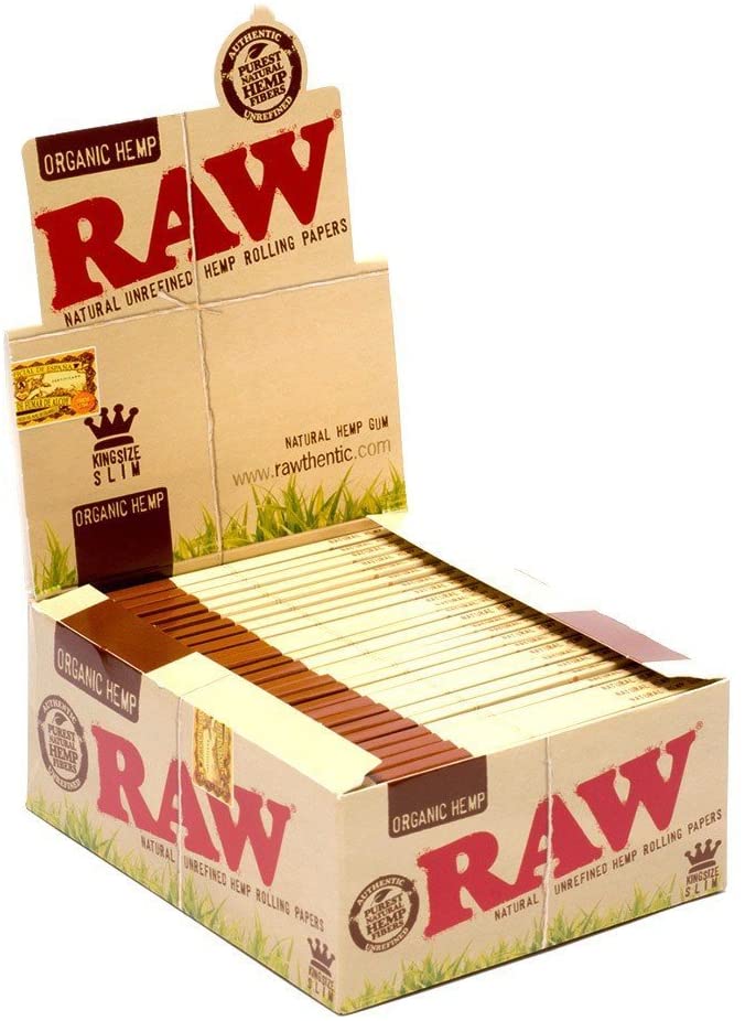 Raw King Size Slim Organic Hemp Rolling Papers 10 Packs