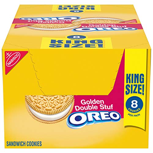 OREO Double Stuf Golden Sandwich Cookies Vanilla Flavor 10 King Size Snack Packs