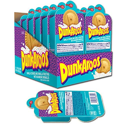 Dunkaroos Vanilla Cookies and Vanilla Frosting With Rainbow Sprinkles by Betty Crocker, 12 count-1.5oz. trays, Case packed