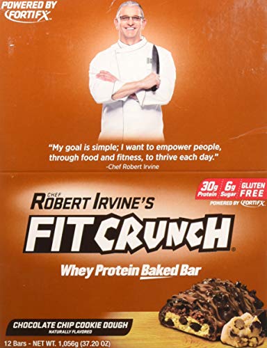 FITCRUNCH Protein Bars (12 Bars, Chocolate Chip Cookie Dough)