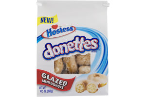 Hostess Donettes Brand Glazed Mini Donuts 10.5 oz Bag (Pack of 6)