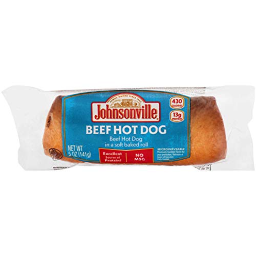 Johnsonville Beef Hotdog in a Soft Baked Roll 5 ounces (Pack of 10)