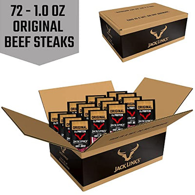 Jack Links Premium Cuts Beef Steak, Original, Strips, Bulk 1 Ounce (Pack of 72)