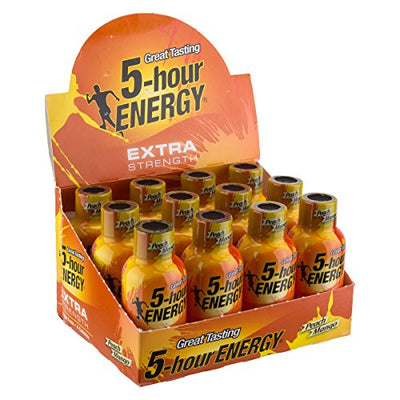 5-hour ENERGY Shot, Extra Strength, Peach Mango, 1.93 Ounce,12 Count
