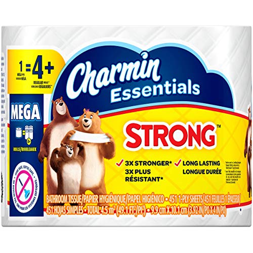 CHARMIN Essentials Toilet Paper Tissue MEGA (450 Sheets Per Roll)