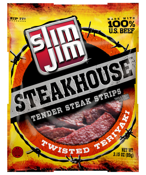 Slim Jim Steakhouse Twisted Teriyaki 3.1oz Bag Wholesale