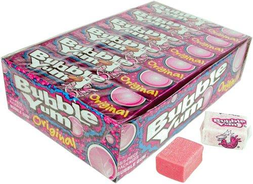Bubble Yum Bubble Gum, Original - 18 - 5 piece packages (90 pieces)