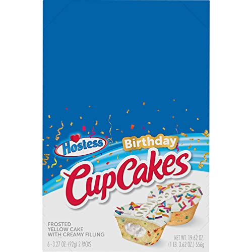 Hostess Birthday Cupcakes | 3.27 Oz | 6 Count (12 Total Cupcakes)
