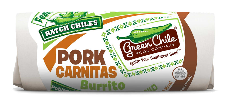 Green Chile Food Carnitas Burrito with Salsa Monterey Jack Black Beans and Cilantro Lime Rice, 7 Ounce (Pack of 12)
