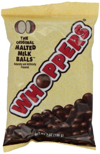 WHOPPERS Candy Chocolate Covered Malted Milk Balls,7 Ounce Bag
