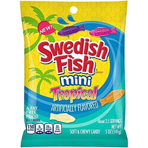 Swedish Fish Mini Tropical Fat Free Candy - 5 Ounce Bag