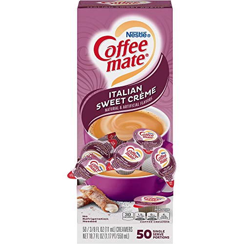 Coffee-mate 84652 Liquid Coffee Creamer, Italian Sweet Creme, 0.375 oz Cups (Box of 50)