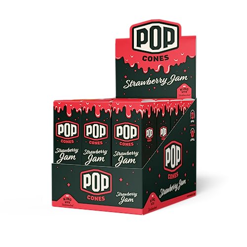 Pop Cones Pre Rolled Cones with a Flavor Burst Pop - Pop Inside A Tip Natural Unbleached & Ultra Thin Paper Available in King Size & 1 1/4 Paper