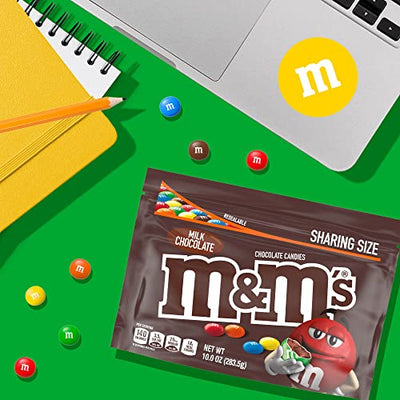 M&M'S Milk Chocolate Candy, Sharing Size, 10 oz Resealable Bag