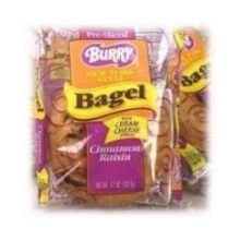 Burry Foodservice Thaw and Sell Sliced Cinnamon Raisin Bagel, 4.67 Ounce -- 24 per case.