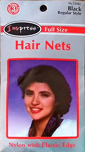 Hair Nets Impress Black Regular Size 3 Count