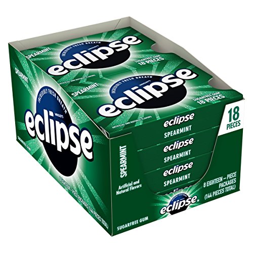 ECLIPSE Spearmint Sugar Free Gum, 18 Pieces (8 Pack)