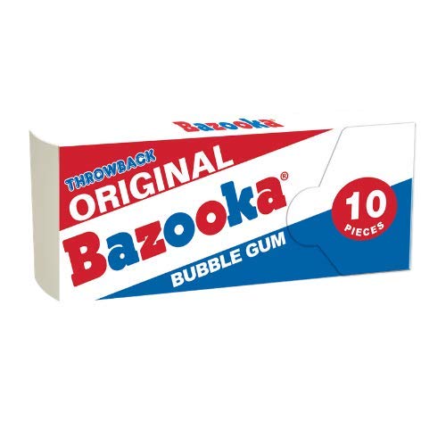 Bazooka Bubble Gum Original Nostalgia Wallet Pack, 10 Count (Pack of 12)
