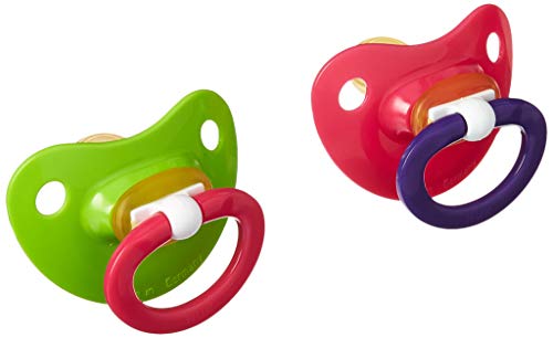 NUK Natural Shape Orthodontic Pacifiers Latex 6-18 Months Assorted Colors 2 each