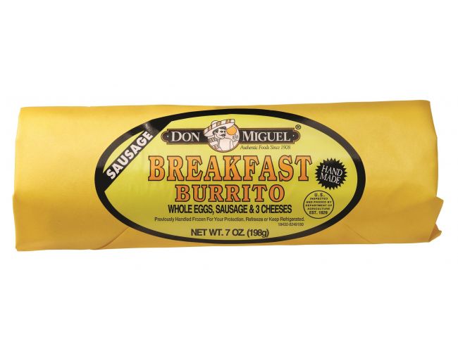 Don Miguel Egg Cheese and Sausage Burrito, 7 Ounce 12 per case.