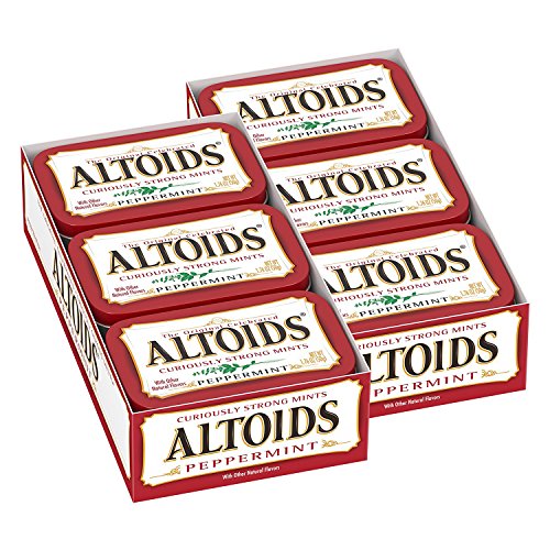Altoids Classic Peppermint Breath Mints Singles Size 1.76-Ounce Tin 12-Count Box