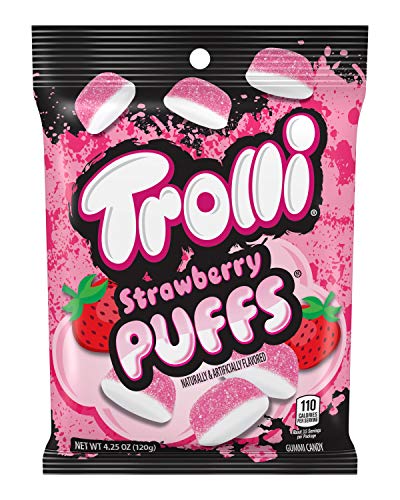 Trolli Strawberry Puffs Gummy Candy, 4.25 Ounce Bag