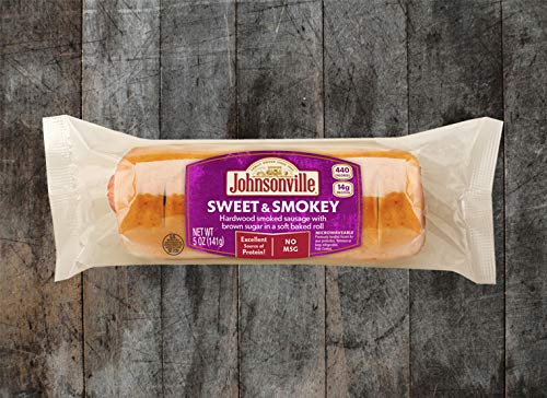 Johnsonville Sweet& Smokey Pork Sausage in a Soft Baked Roll 5 ounces (Pack of 10)
