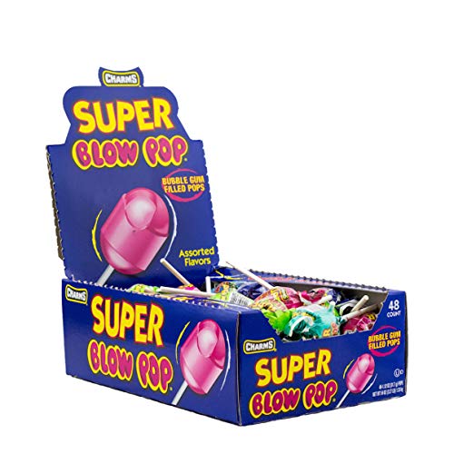 Charms Super Blow Pops Assorted Flavors 48-Count Wholesale Box