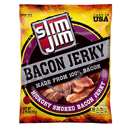 Slim Jim Bacon Jerky, Hickory Smoked Flavor, 2.75 Oz. Bag